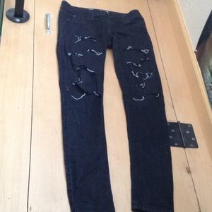 Wet Seal Distressed Skinny Jeans